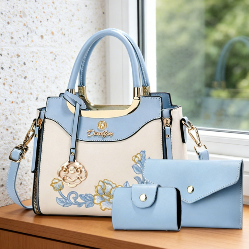Women'S Bags For Work - مجموعة من 3 حقائب يد مطرزة