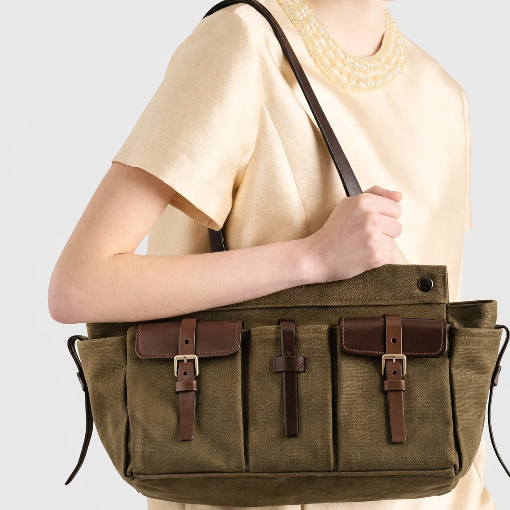 Women Bags Green - حقيبة يد قماشية للنساء، حقيبة كتف