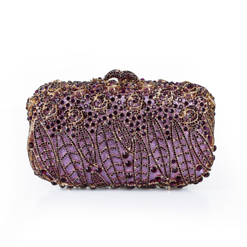 Women Bags Green - كامل الأحجار زهرة صندوق الحفلات مخلب