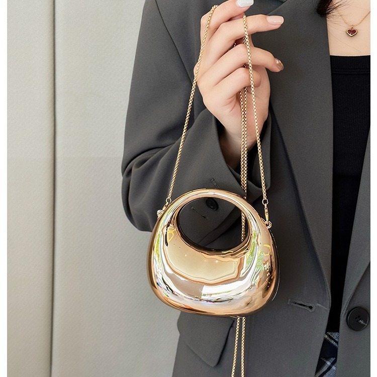 Women'S Evening Bags - حقيبة سهرة ذهبية صغيرة، محافظ وحقائب