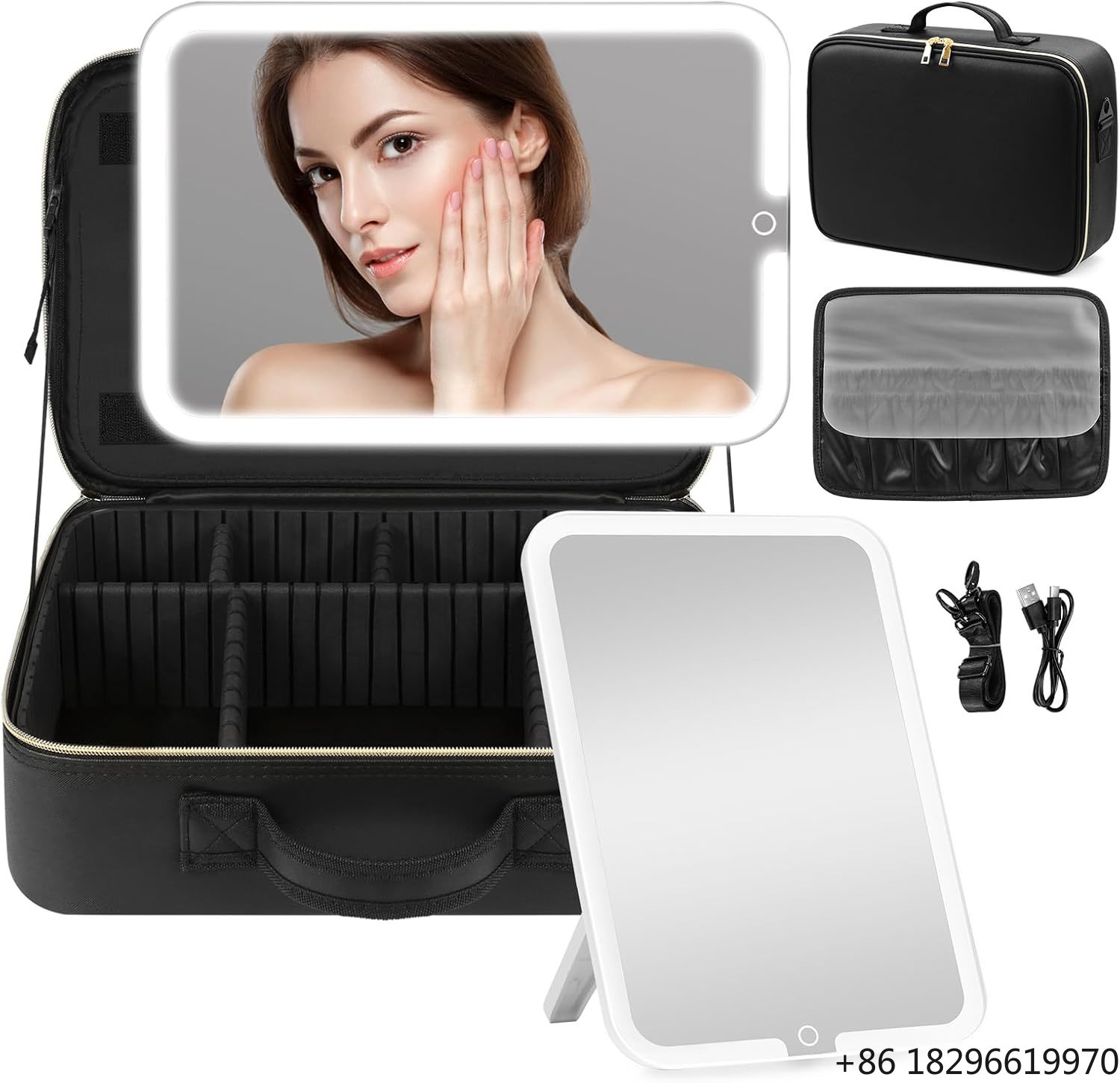 Women Vanity Bags - حقيبة مكياج محمولة للسفر مع مرآة