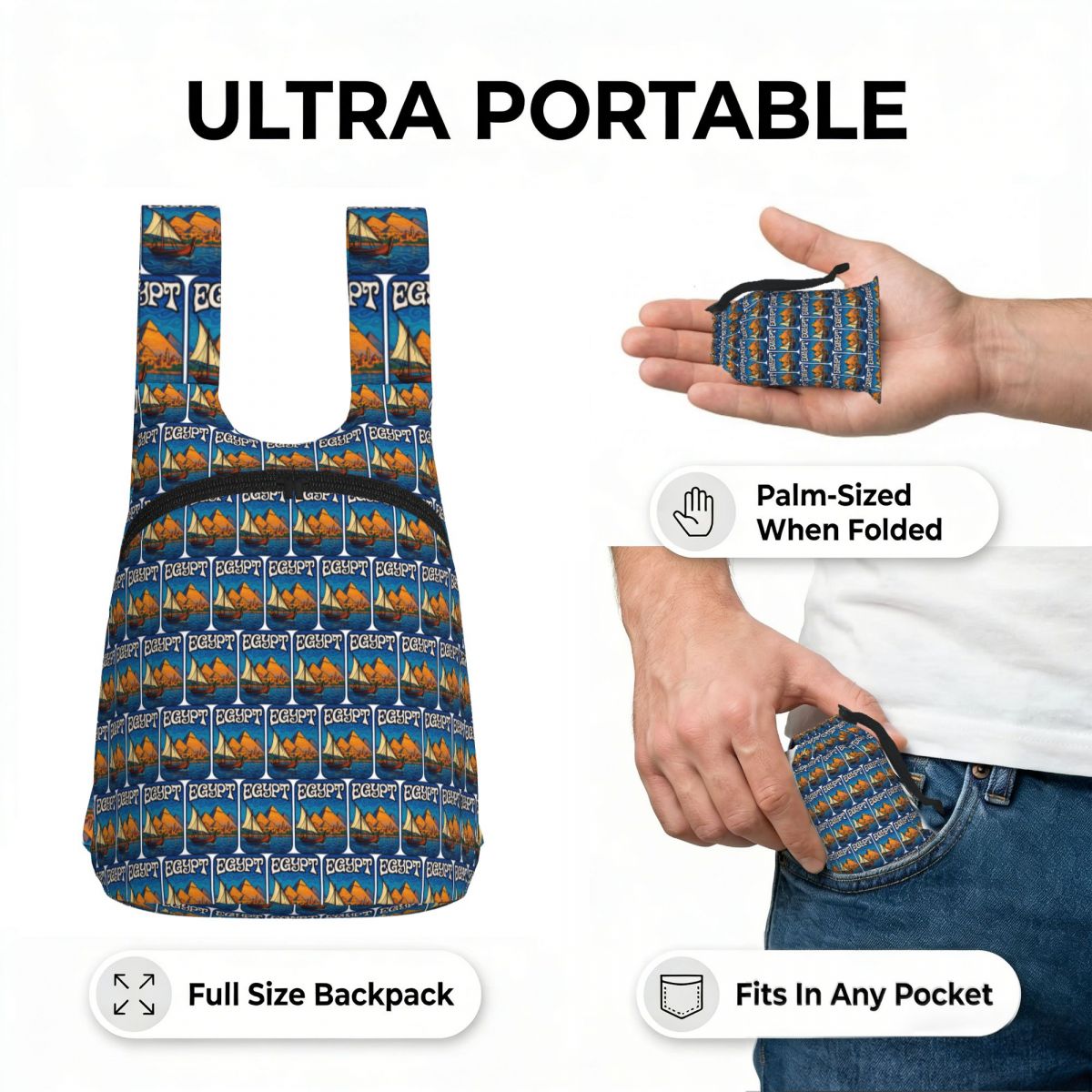حقيبة ظهر مصرية بتصميم الأهرام - مراجعة Women Bags Egypt وسعره