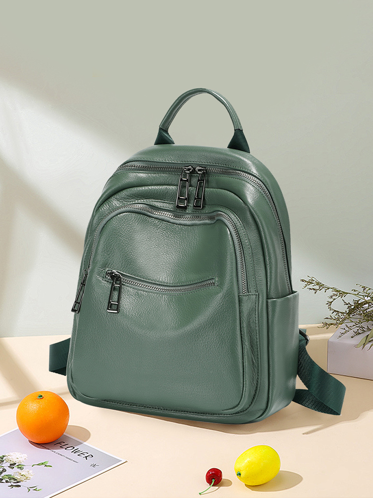حقيبة ظهر من الجلد الطبيعي بال - مراجعة Women Bags Green وسعره