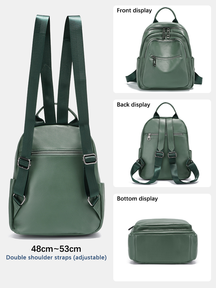 حقيبة ظهر من الجلد الطبيعي بال - مراجعة Women Bags Green وسعره