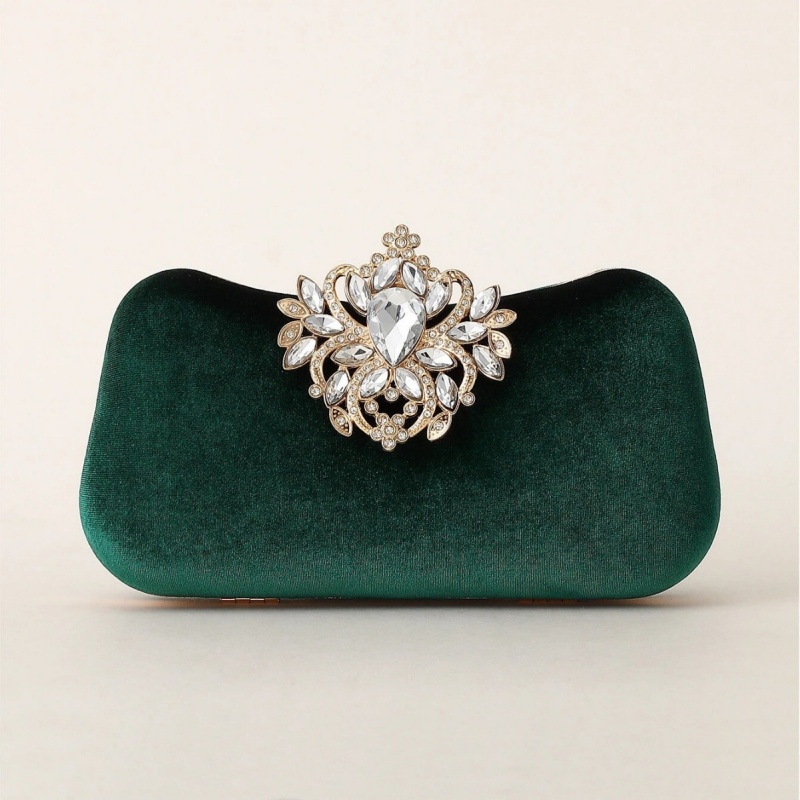 حقيبة يد مخملية خضراء داكنة فا - مراجعة Women'S Evening Bags وسعره