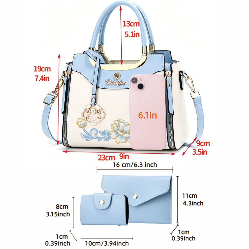 مجموعة من 3 حقائب يد مطرزة عال - مراجعة Women'S Bags For Work وسعره