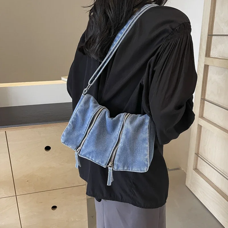 الصلبة سستة الدنيم حقيبة كتف م - مراجعة Women'S Bags New Look وسعره