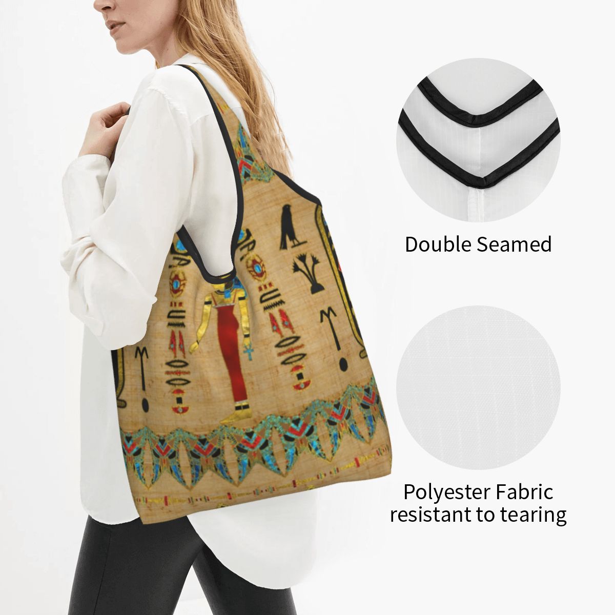 حقيبة تسوق ذات رمز مصري ، طباع - مراجعة Women Bags Egypt وسعره