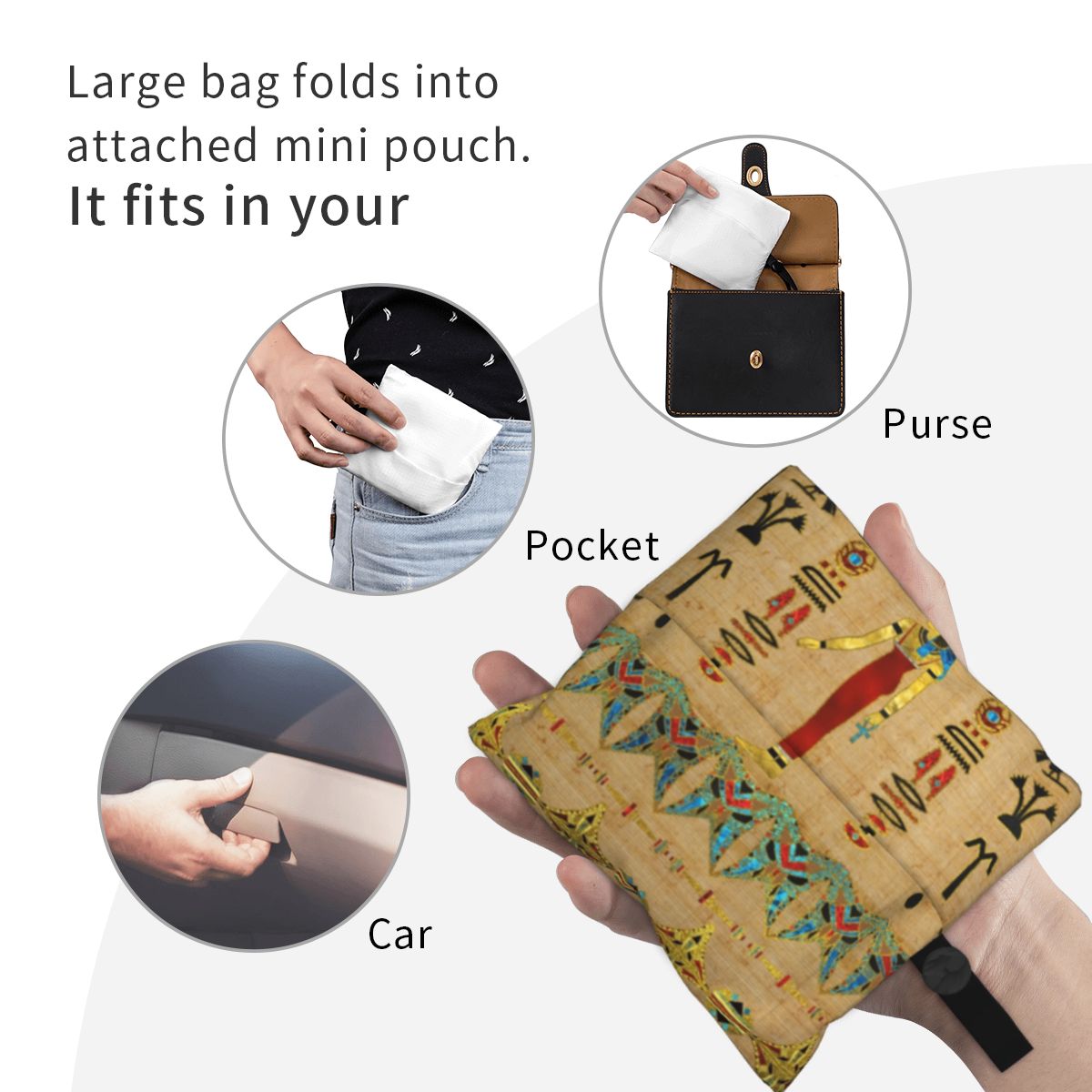 حقيبة تسوق ذات رمز مصري ، طباع - مراجعة Women Bags Egypt وسعره