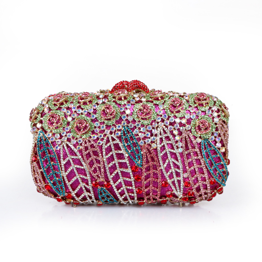 كامل الأحجار زهرة صندوق الحفلا - مراجعة Women Bags Green وسعره