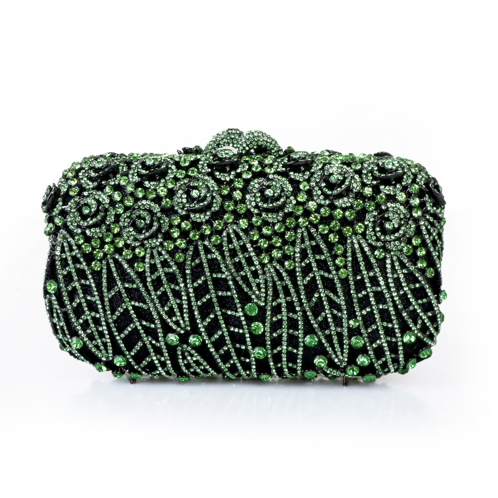 كامل الأحجار زهرة صندوق الحفلا - مراجعة Women Bags Green وسعره