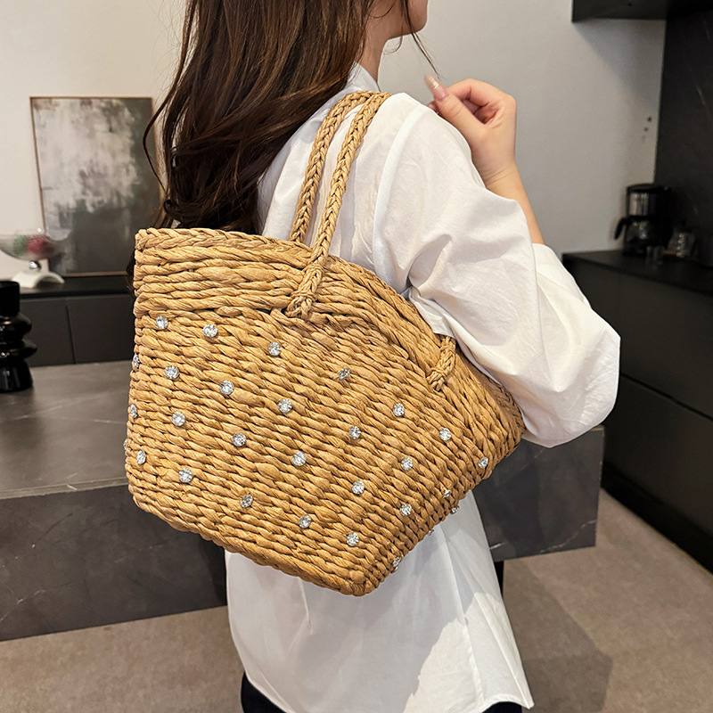 القش المنسوجة الماس عالية الجو - مراجعة Women Bags Branded Sale وسعره