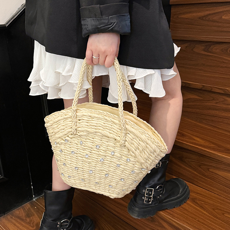 القش المنسوجة الماس عالية الجو - مراجعة Women Bags Branded Sale وسعره