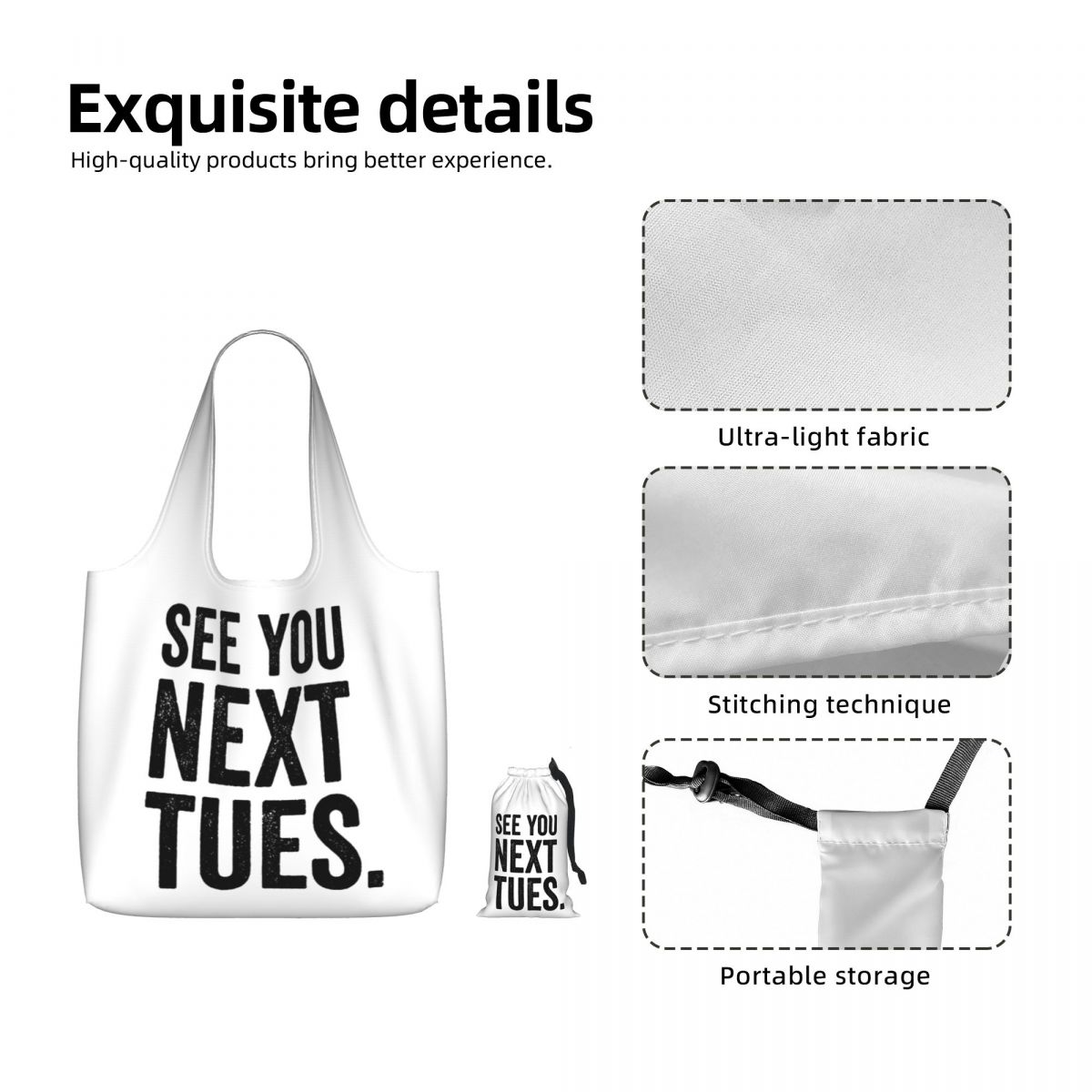 حقيبة تسوق قماشية كبيرة السعة  - مراجعة Women Bags Next وسعره